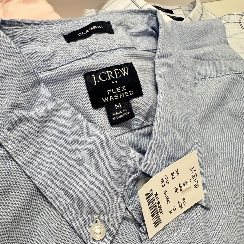 Mens J.Crew Gap Button Down Shirt Bundle Size M Blue Pink Windowpane 3 Pack - Picture 4 of 13